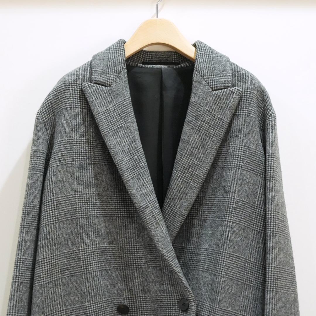 ATON グレンチェック チェスターコート ロングコート