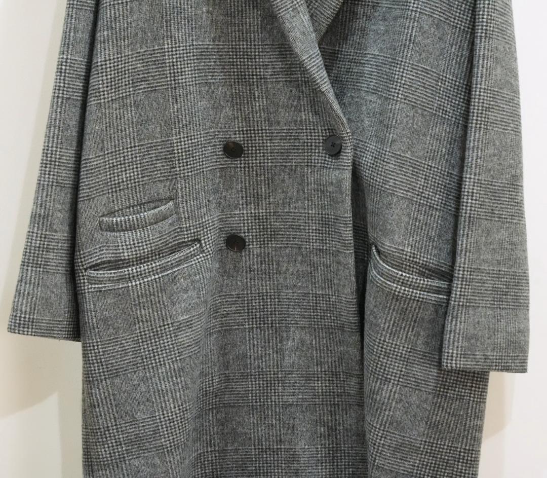ATON グレンチェック チェスターコート ロングコート