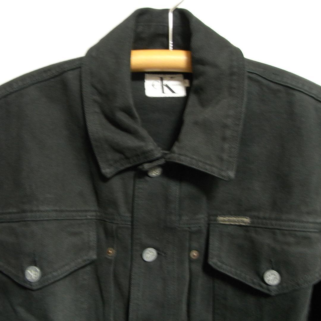 90s カルバンクラインジーンズ ブラックデニムジャケット S