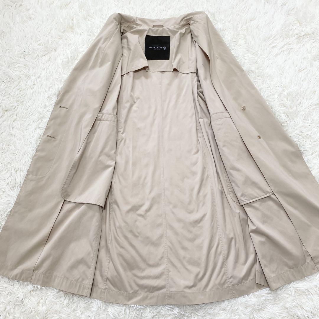 【極美品・L】マッキントッシュ　トレンチコート　ベルト　女優襟　高級生地　大きい