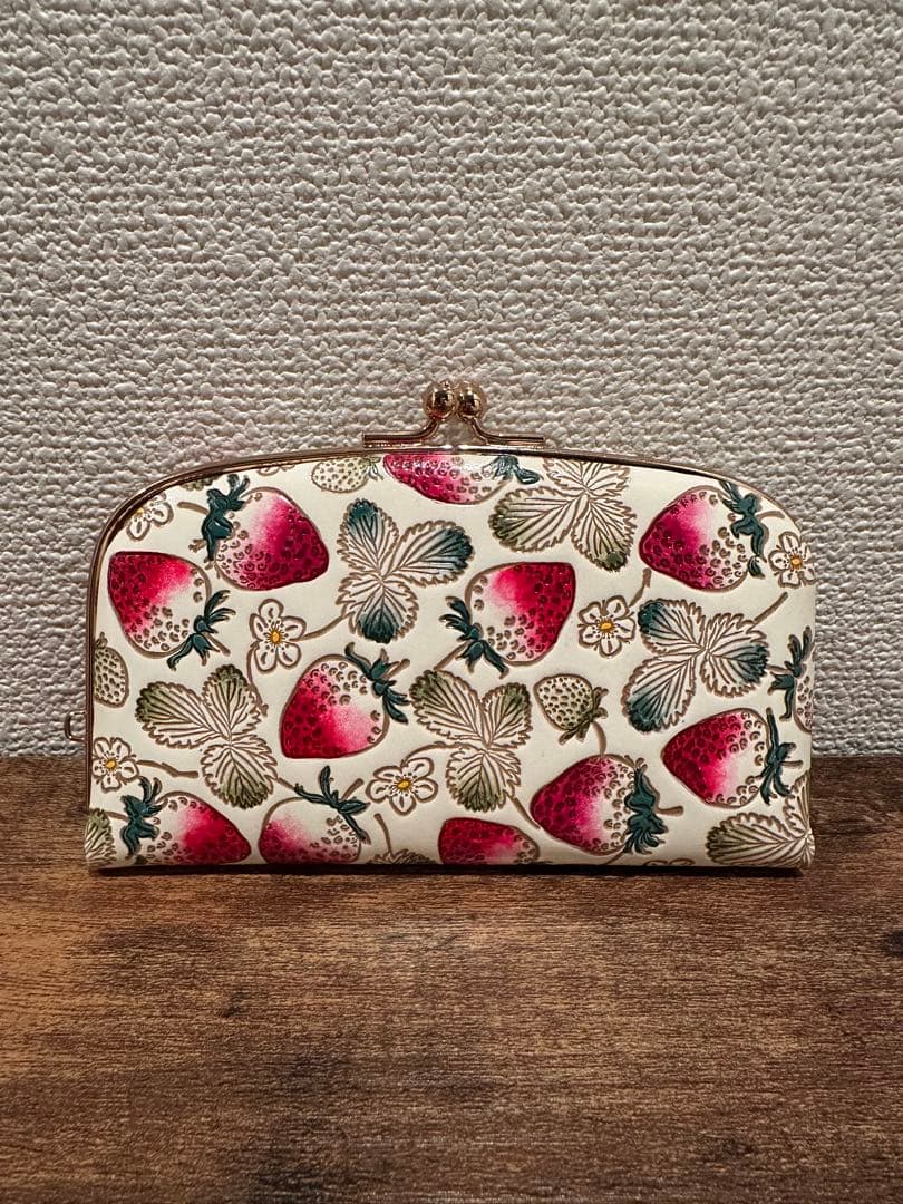 文庫屋大関　天溝がま口 いちご　新品未使用