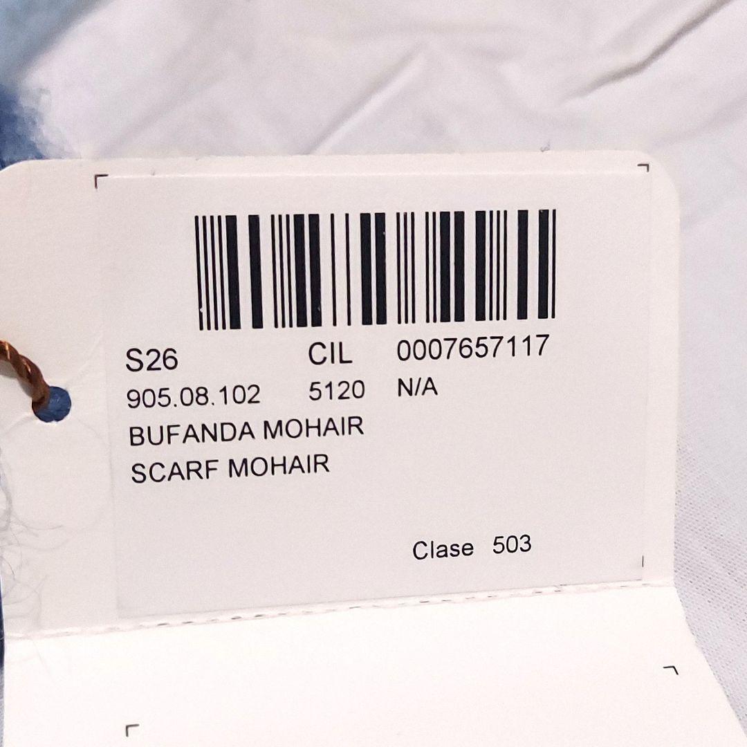 【未使用タグ付】LOEWE ロエベ モヘアマフラー / アナグラム /刺繍ブルー