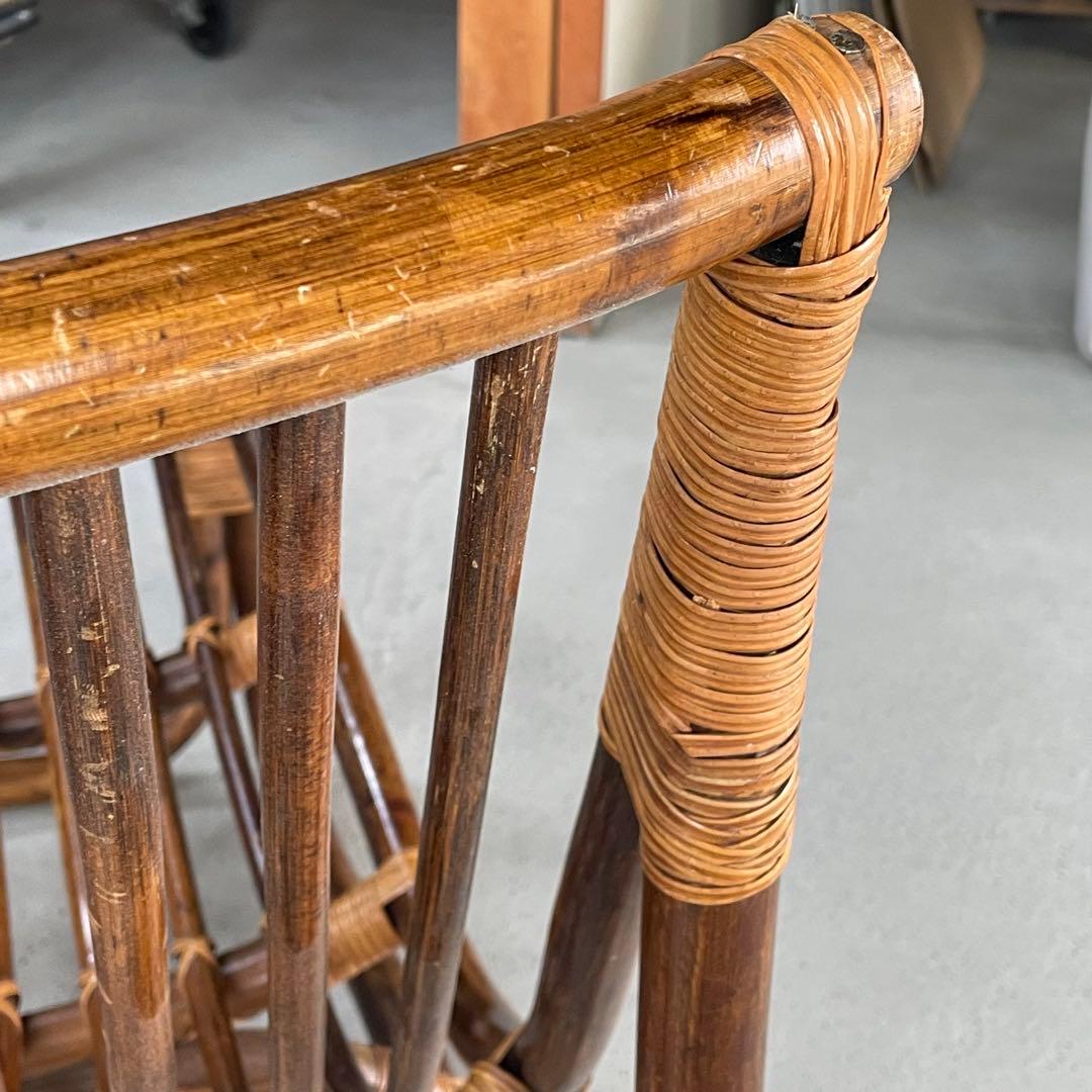 ①【マルニ木工】ラタンチェア　籐　ヴィンテージ　レトロ　家具　２脚出品中！