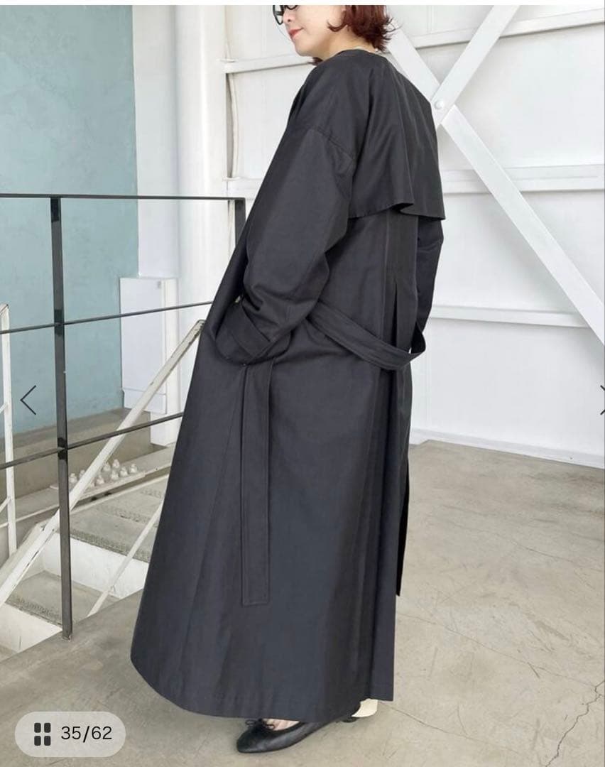 新品★Spick and Span ノーカラートレンチコート 36