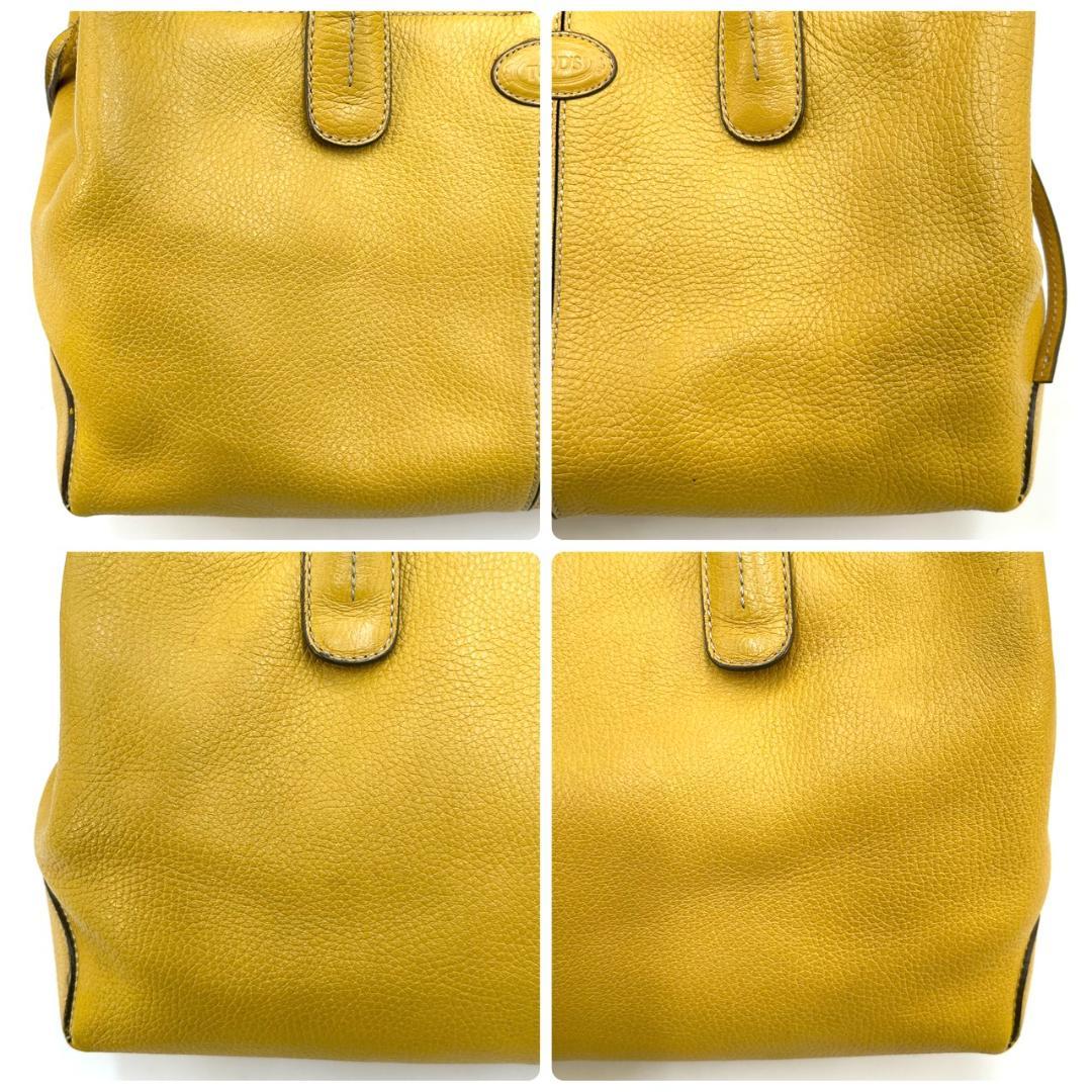 TOD'S トッズ Dバッグ トートバッグ ハンドバッグ イエロー シルバー金具