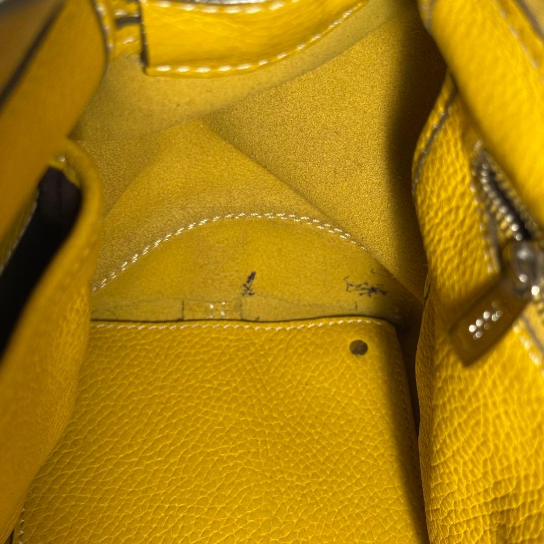 TOD'S トッズ Dバッグ トートバッグ ハンドバッグ イエロー シルバー金具