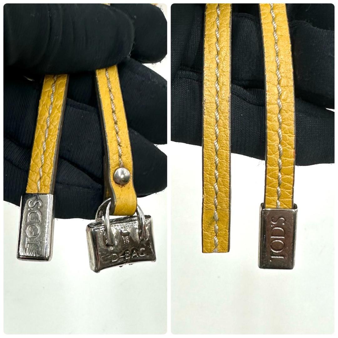 TOD'S トッズ Dバッグ トートバッグ ハンドバッグ イエロー シルバー金具
