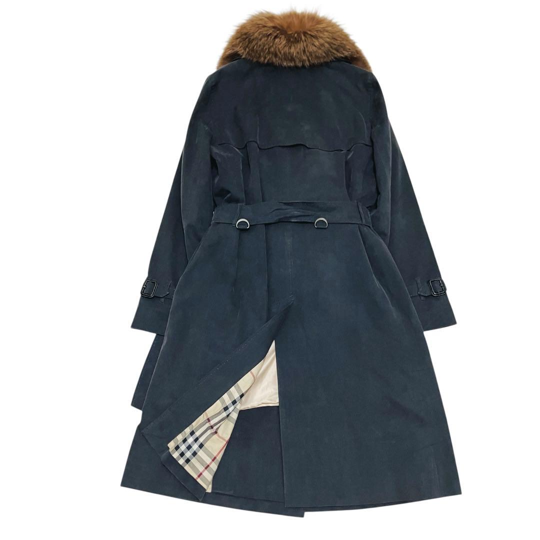 バーバリー✨モッズコート メガチェック キルティングライナー フォックスファー