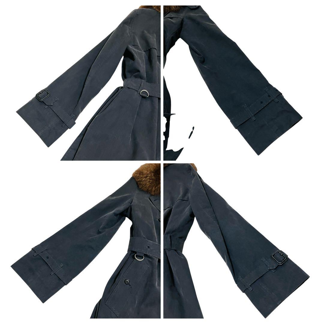 バーバリー✨モッズコート メガチェック キルティングライナー フォックスファー