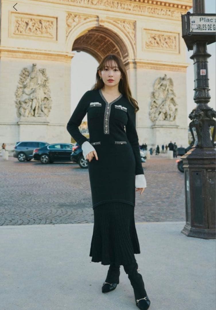 ワンピース herlipto Isaline Long Knit Dress