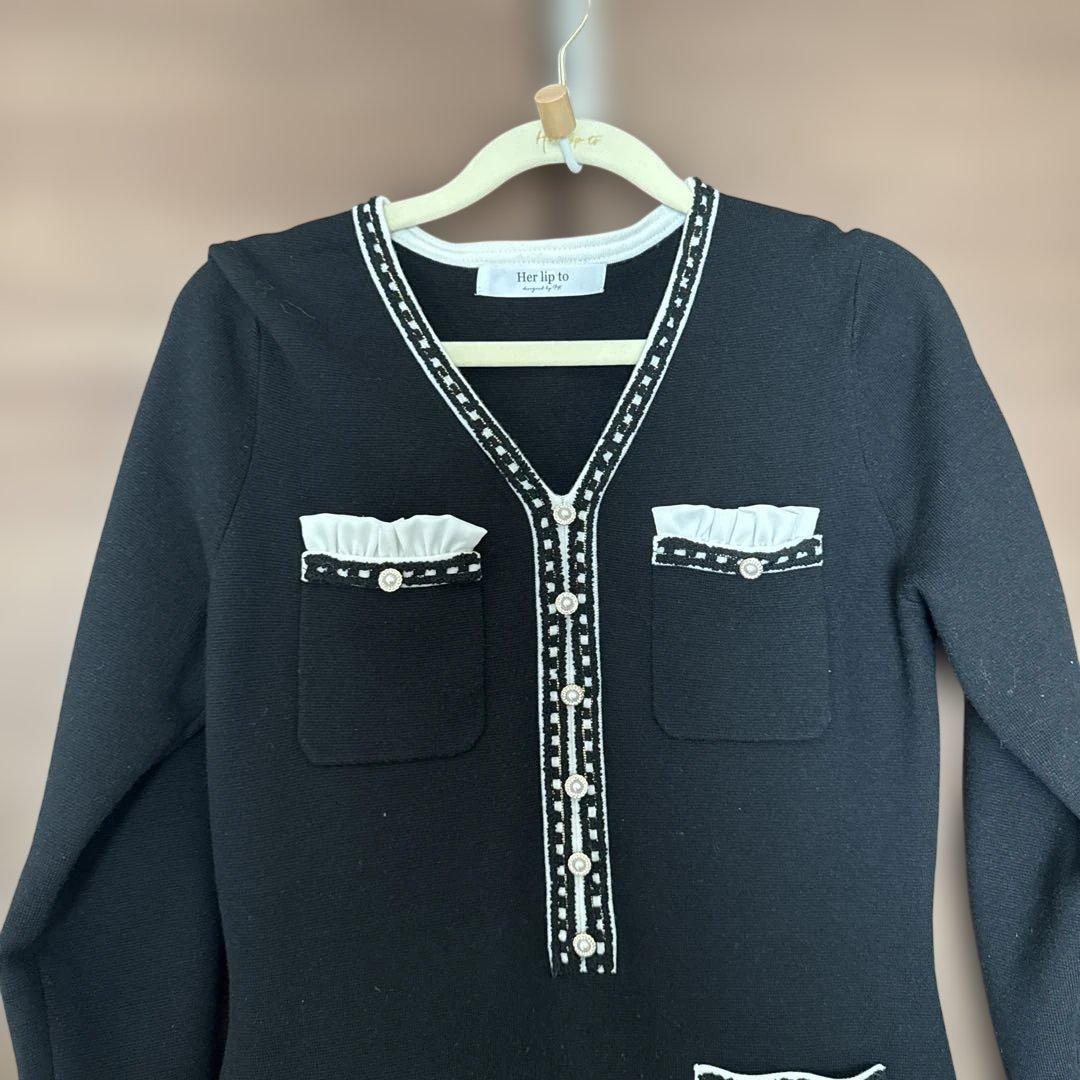 ワンピース herlipto Isaline Long Knit Dress