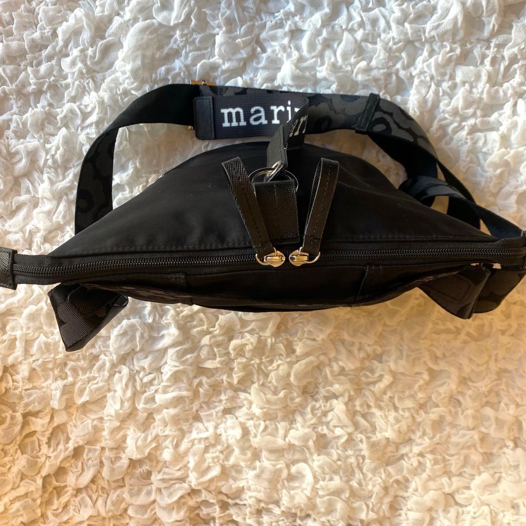 marimekko マリメッコ ショルダーバッグ ロゴ ウニッコ ブラック　黒