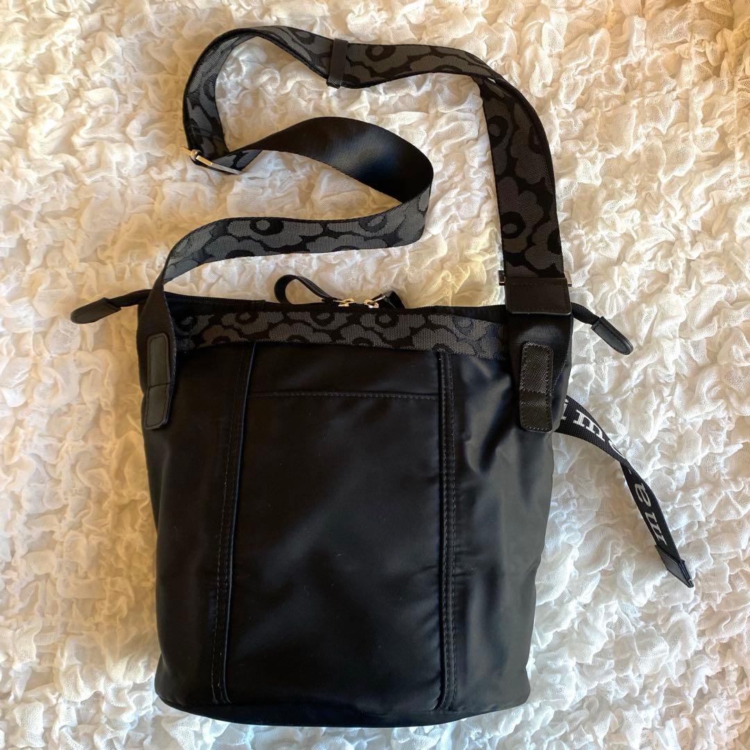 marimekko マリメッコ ショルダーバッグ ロゴ ウニッコ ブラック　黒