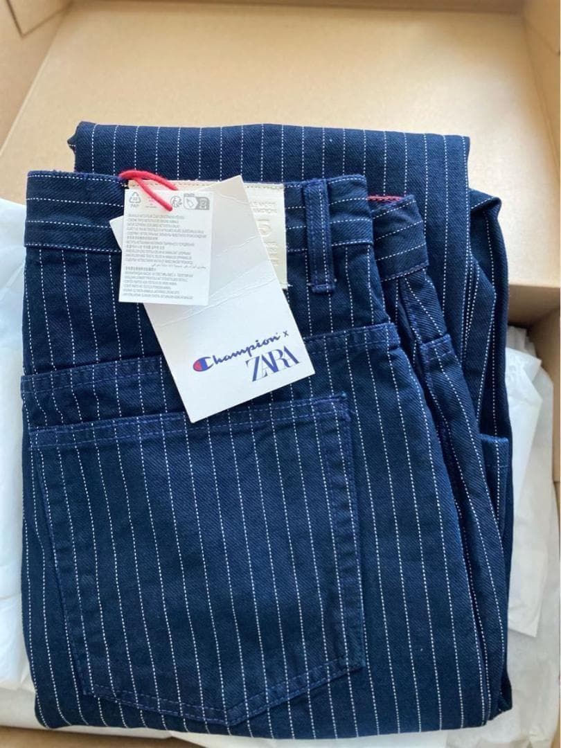 CHAMPION X ZARA ストライプ バギーフィットジーンズ 36サイズ