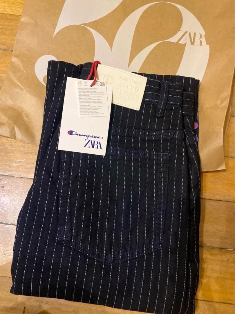 CHAMPION X ZARA ストライプ バギーフィットジーンズ 36サイズ