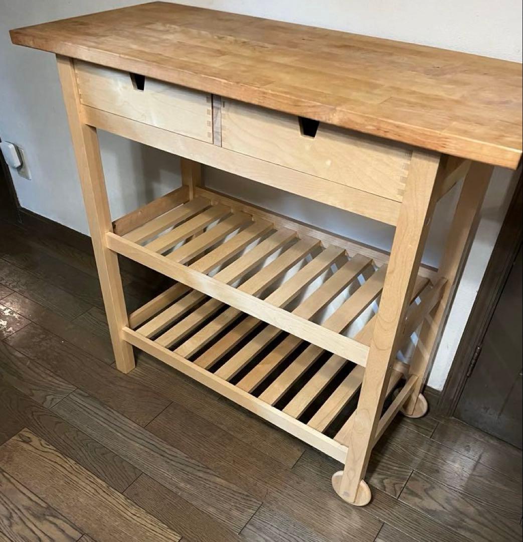 IKEA イケア FÖRHÖJA キッチンワゴン 木製