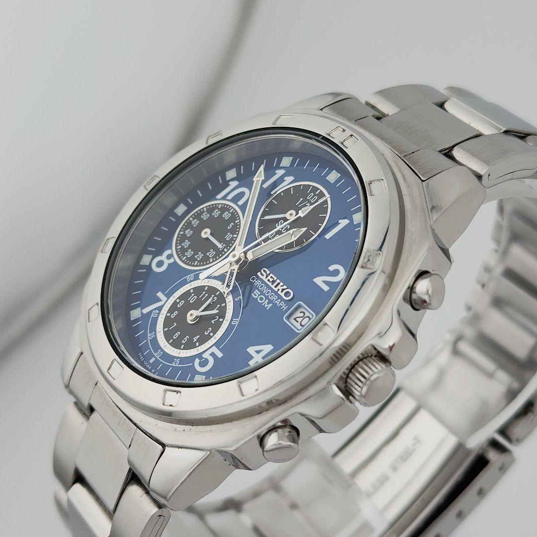 【レア】美品 セイコー 7T92-0CA0 水色 動作良好 腕時計 y2k