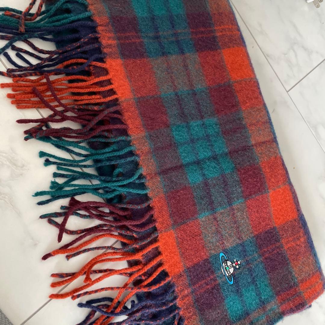 美品Vivienne Westwood チェック柄カシミヤマフラー