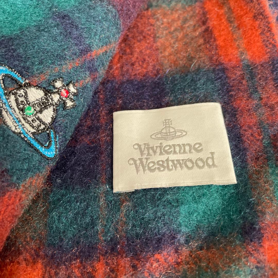 美品Vivienne Westwood チェック柄カシミヤマフラー