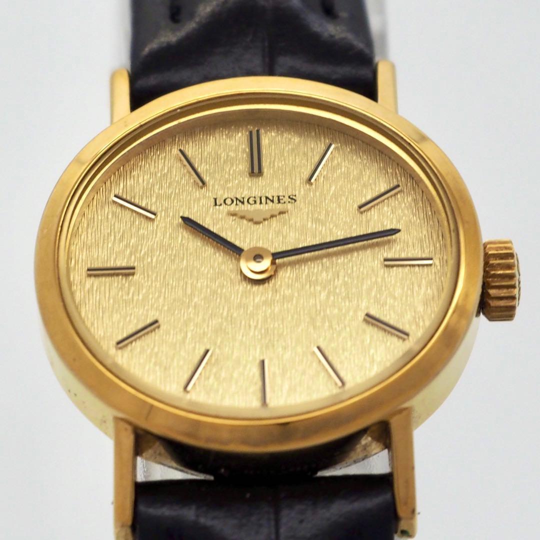 736 稼働【美品】LONGINES 時計　手巻き ゴールド レディース　希少