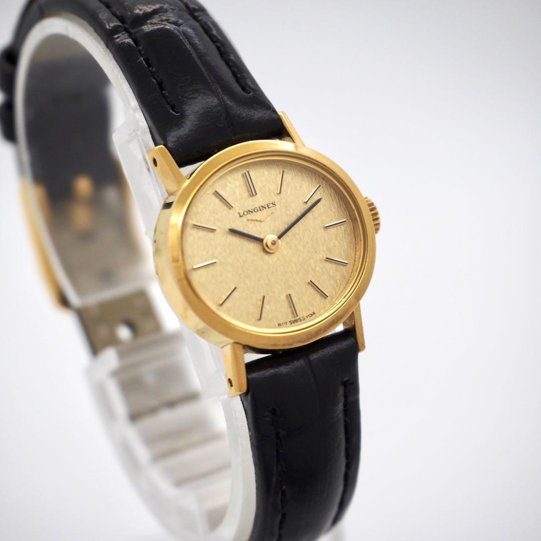 736 稼働【美品】LONGINES 時計　手巻き ゴールド レディース　希少