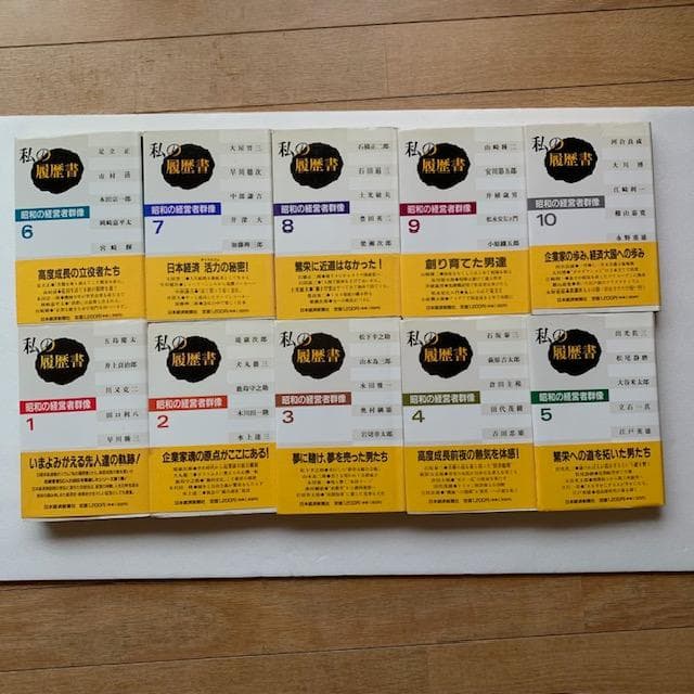 私の履歴書、昭和の経営者群像1～10巻セット
