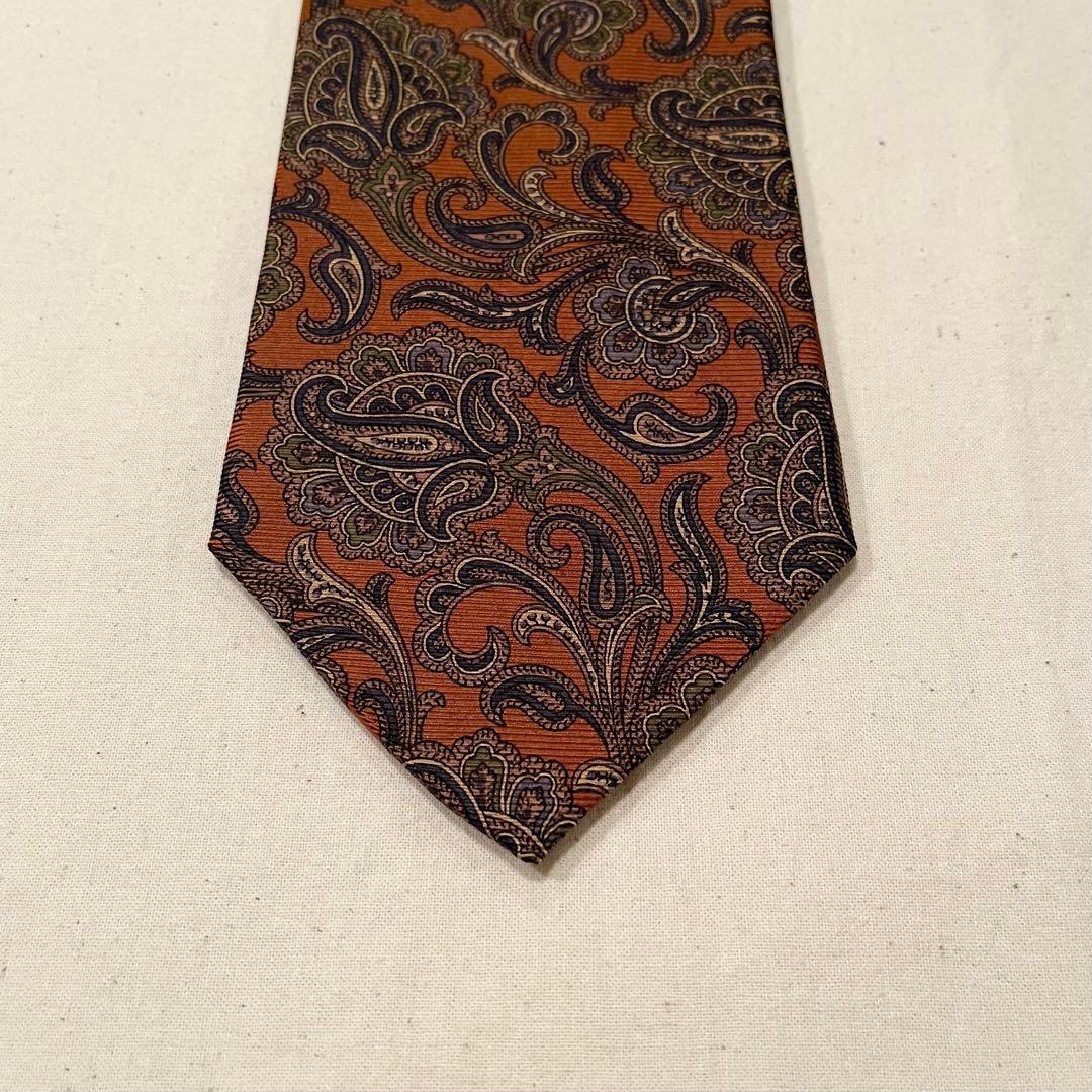 【希少ペイズリー★新品未使用】ブルックスブラザーズネクタイ★オレンジ★ブラウン