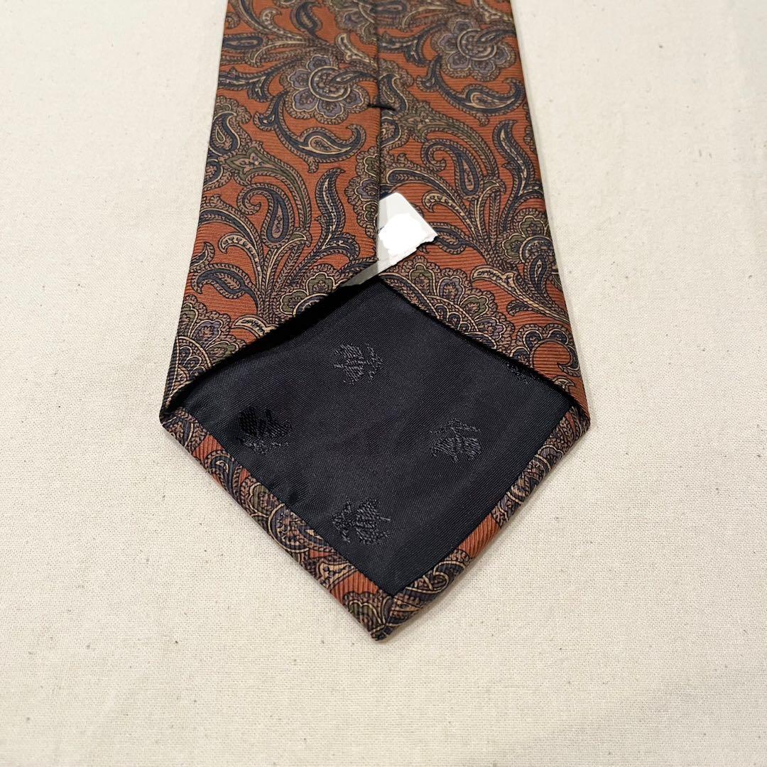 【希少ペイズリー★新品未使用】ブルックスブラザーズネクタイ★オレンジ★ブラウン