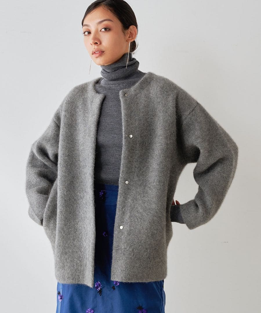 新品 Whim Gazette ウィム ガゼット ニットジャケット グレー