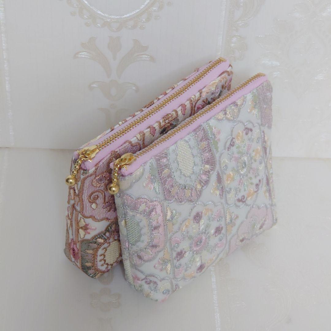 萩原様 インド刺繍 ボックスポーチ ハンドメイド