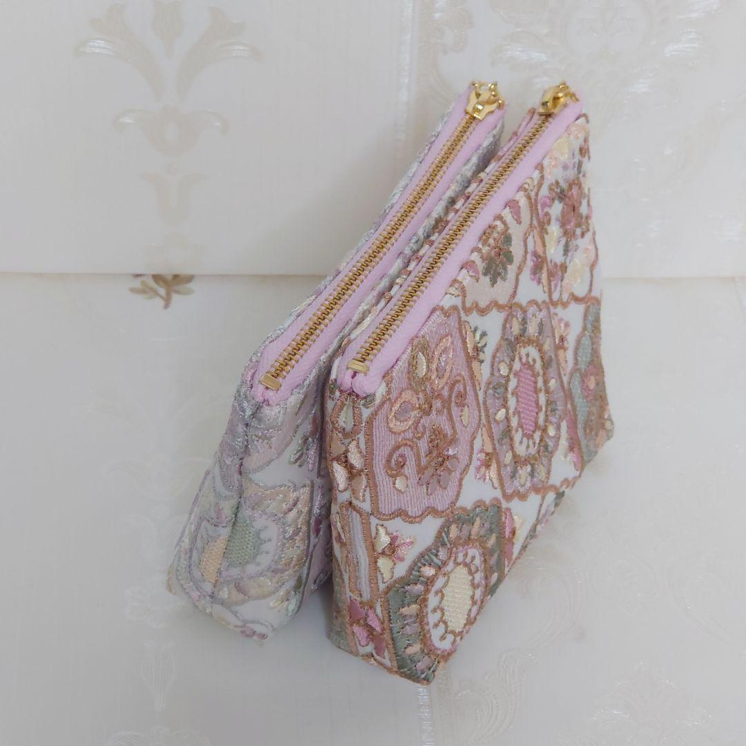 萩原様 インド刺繍 ボックスポーチ ハンドメイド