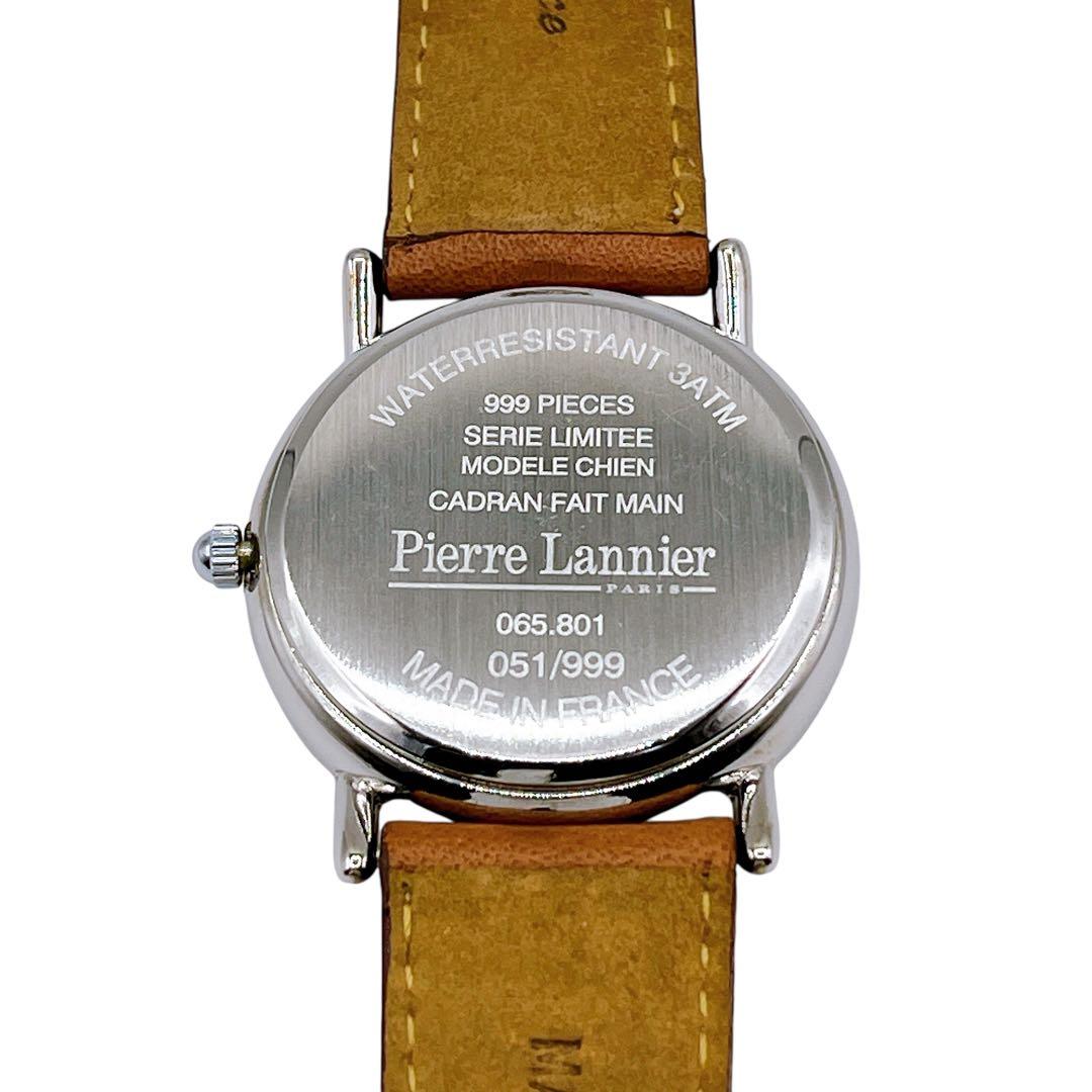 美品 ピエールラニエ 065.801 3針 ドッグ 世界999本限定 腕時計 黒