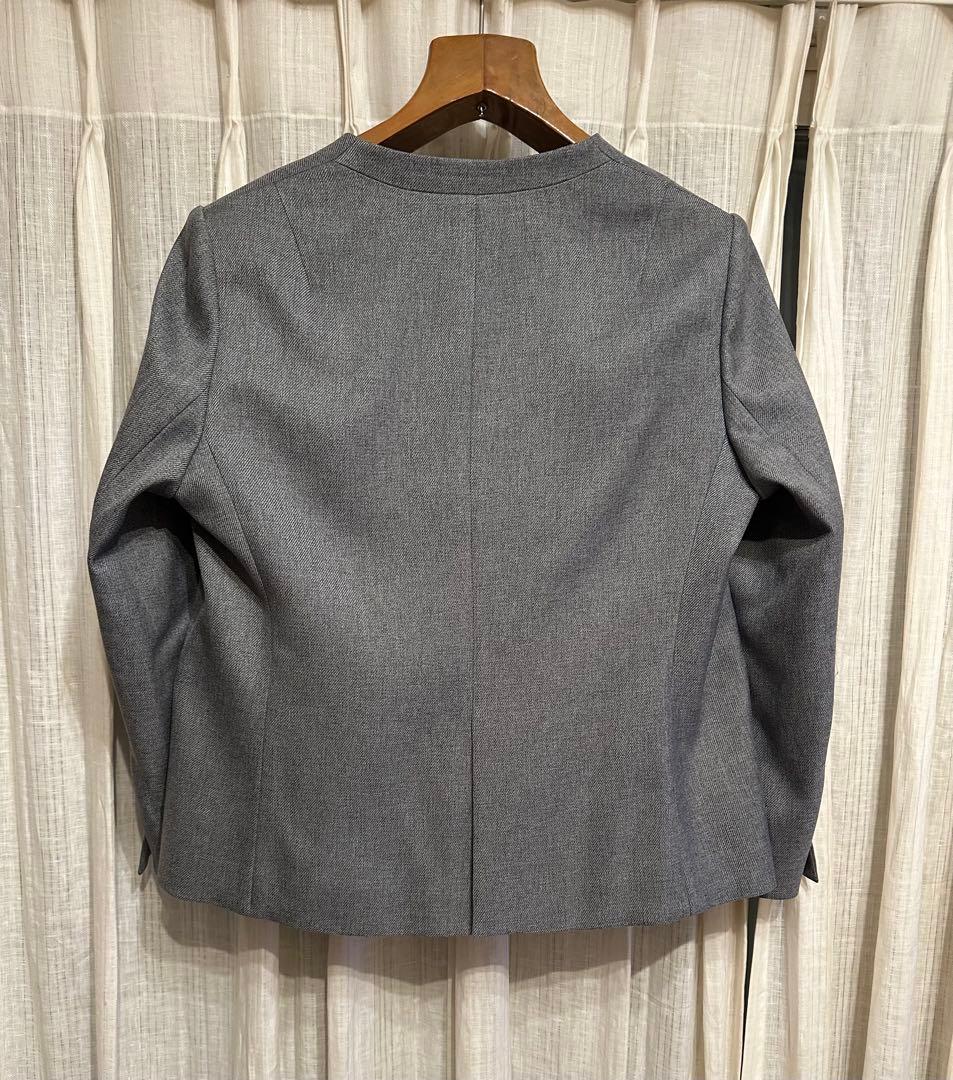 【新品未使用】23区【洗える】ウールライクカルゼ ノーカラー ジャケット
