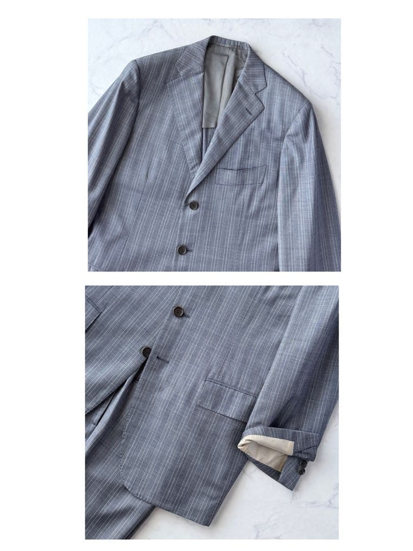 チェーザレ アットリーニ チェザレ ストライプ セットアップ スーツ 相当 L