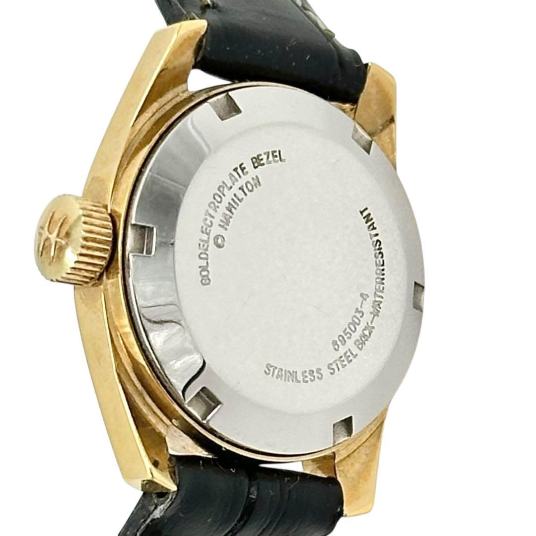 ハミルトン　腕時計　レディース　新品ベルト　ラウンド　ゴールド　クオーツ