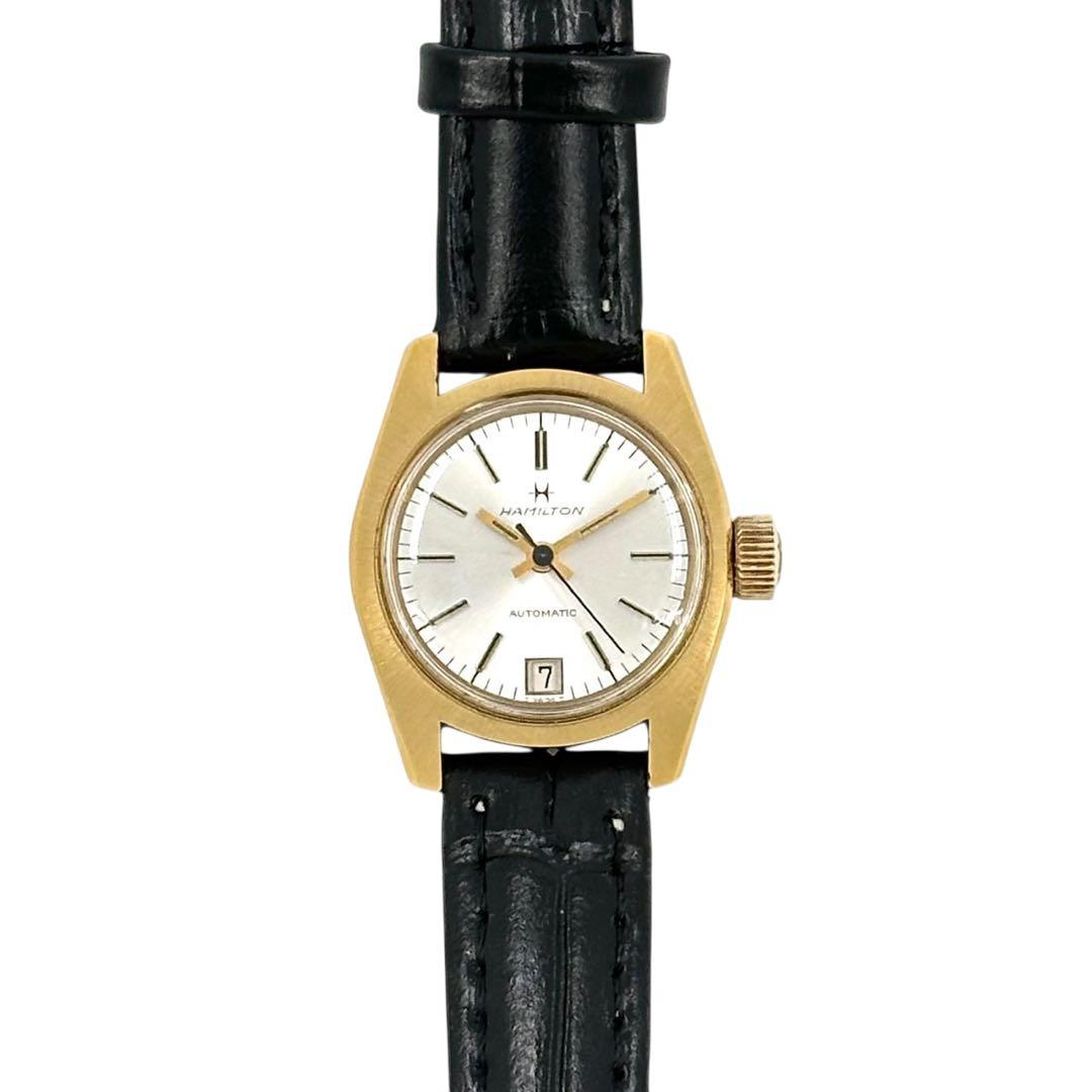 ハミルトン　腕時計　レディース　新品ベルト　ラウンド　ゴールド　クオーツ