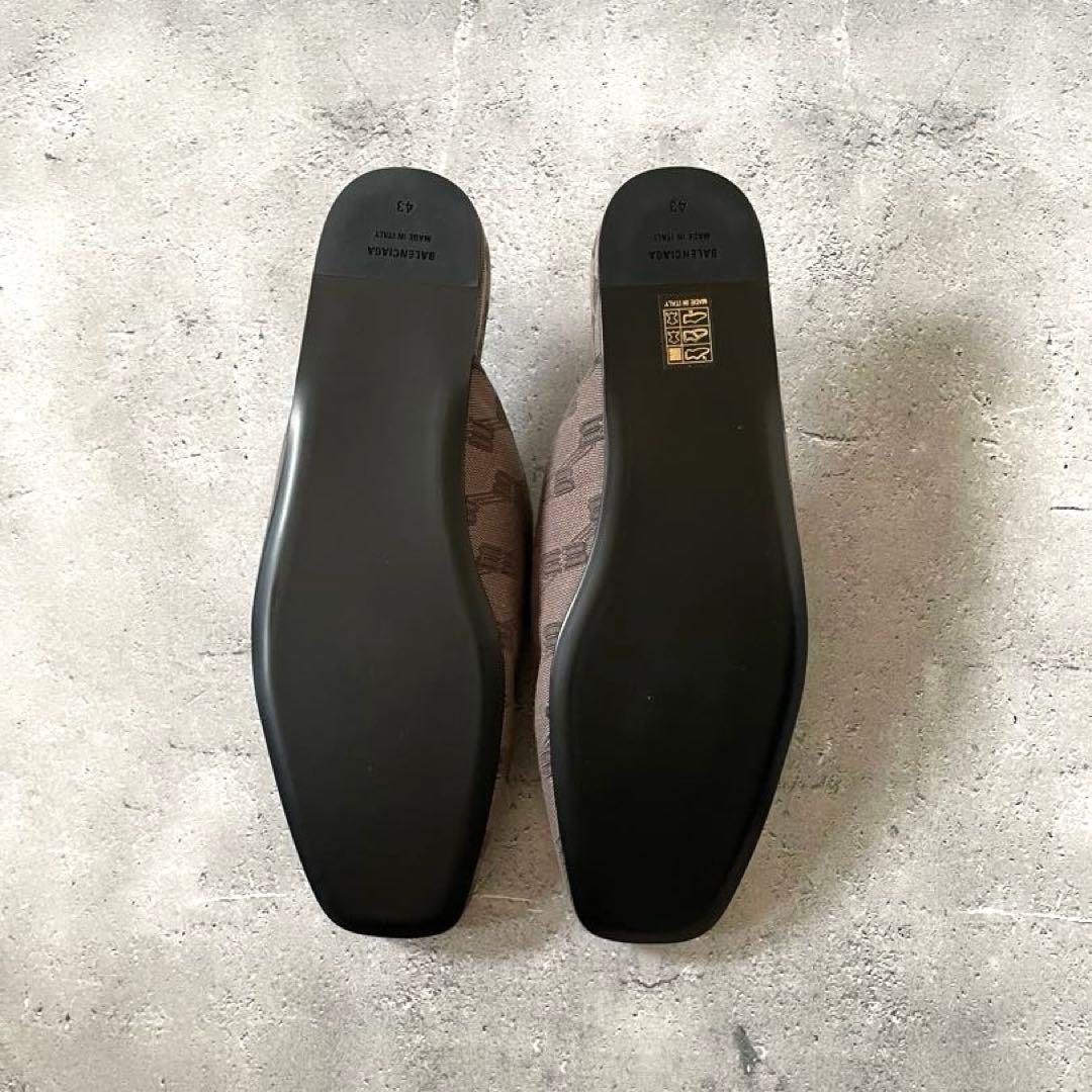 リ*氏様 BALENCIAGA バレンシアガ ミュールローファー BB柄 フラッ