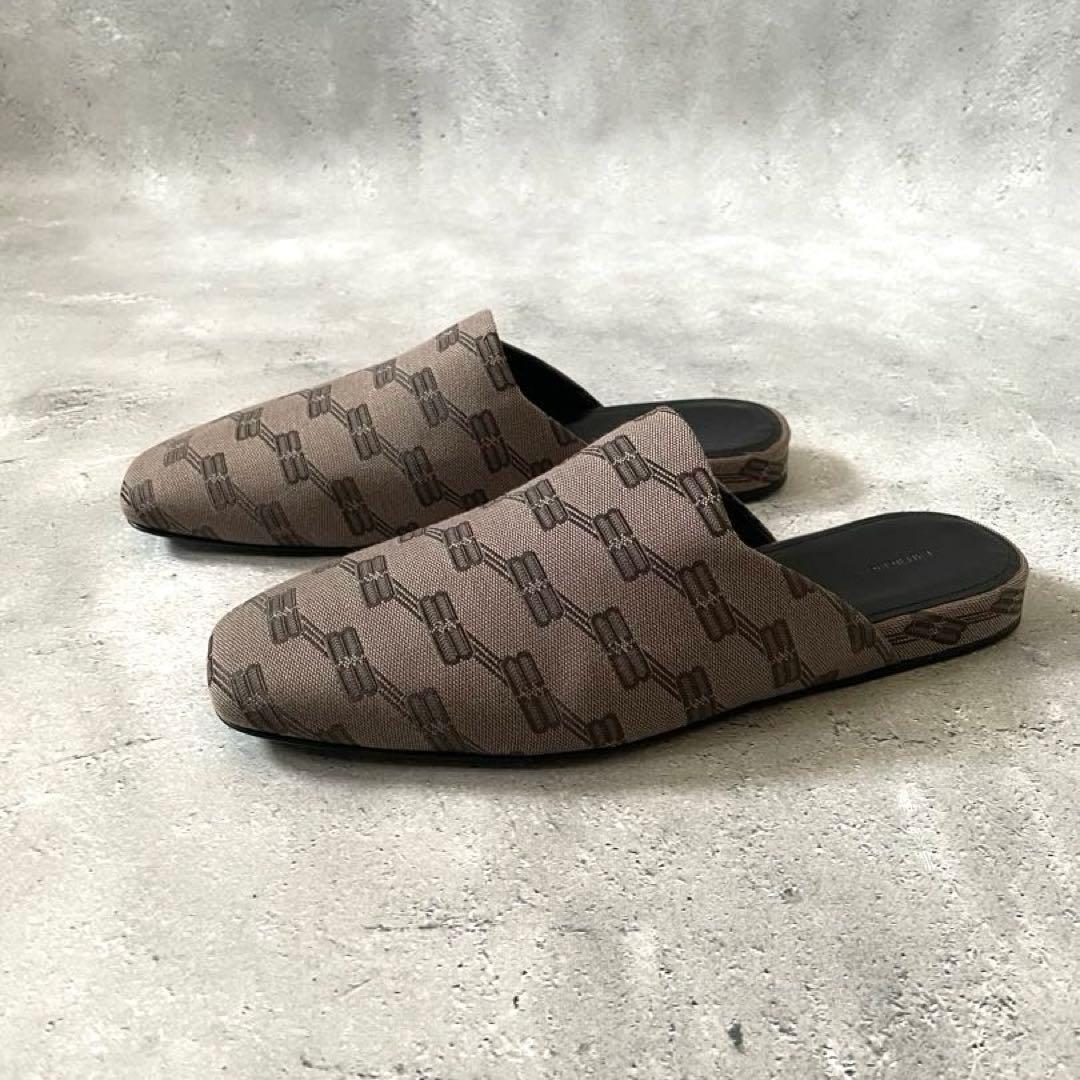 リ*氏様 BALENCIAGA バレンシアガ ミュールローファー BB柄 フラッ