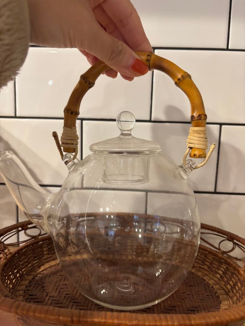 【ひまわり】ガラスポット　直火　北村妙子