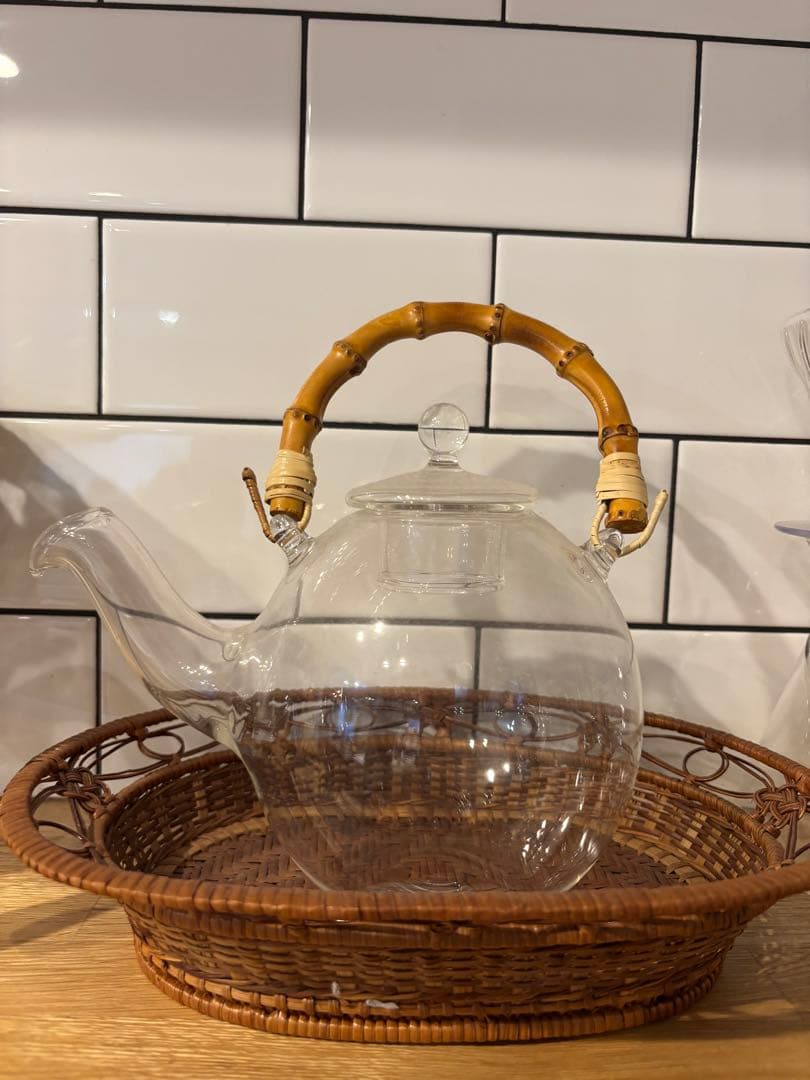 【ひまわり】ガラスポット　直火　北村妙子