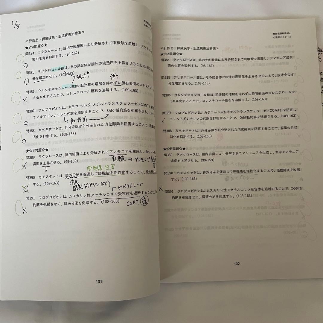 薬ゼミ 110回用 半年コース 白問（問題集）