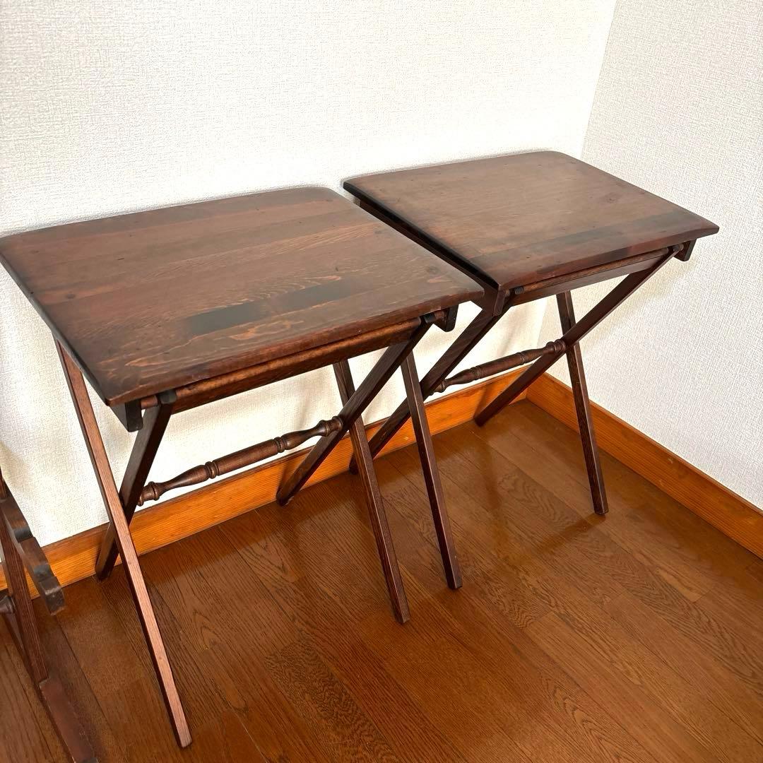 【専用商品】　　　　　　アンティーク 格納式 フォールディング サイドテーブル