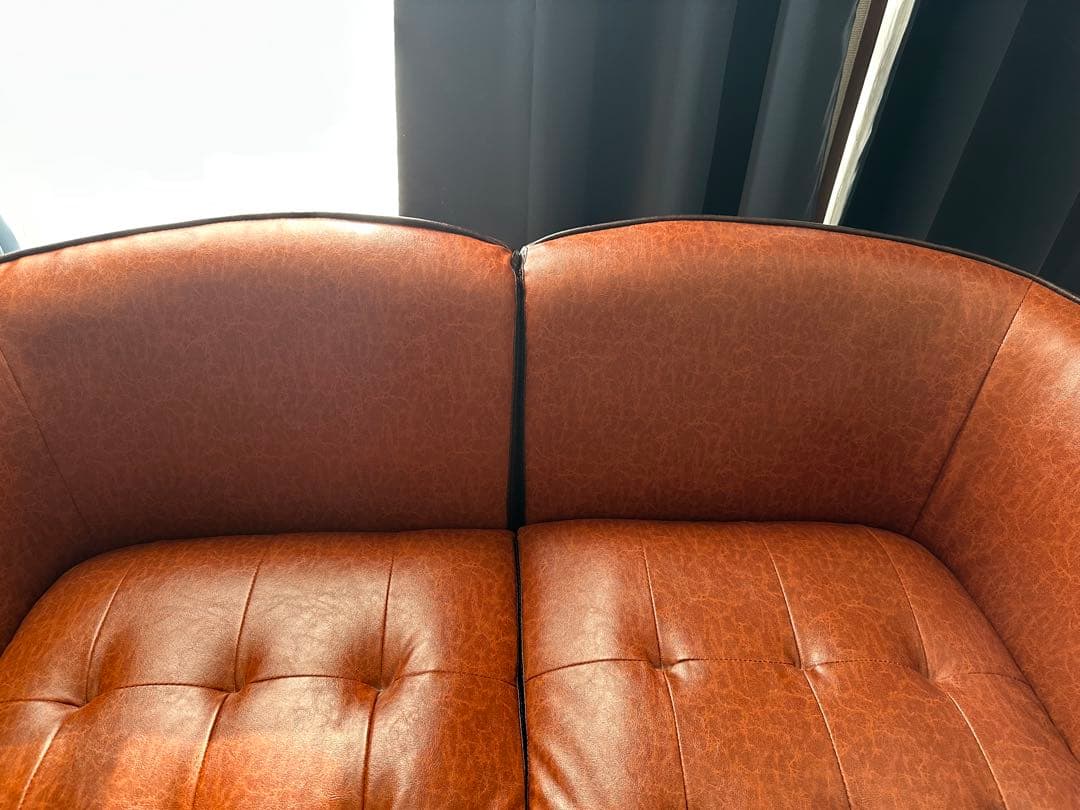 2人掛けソファ(ブラウン)