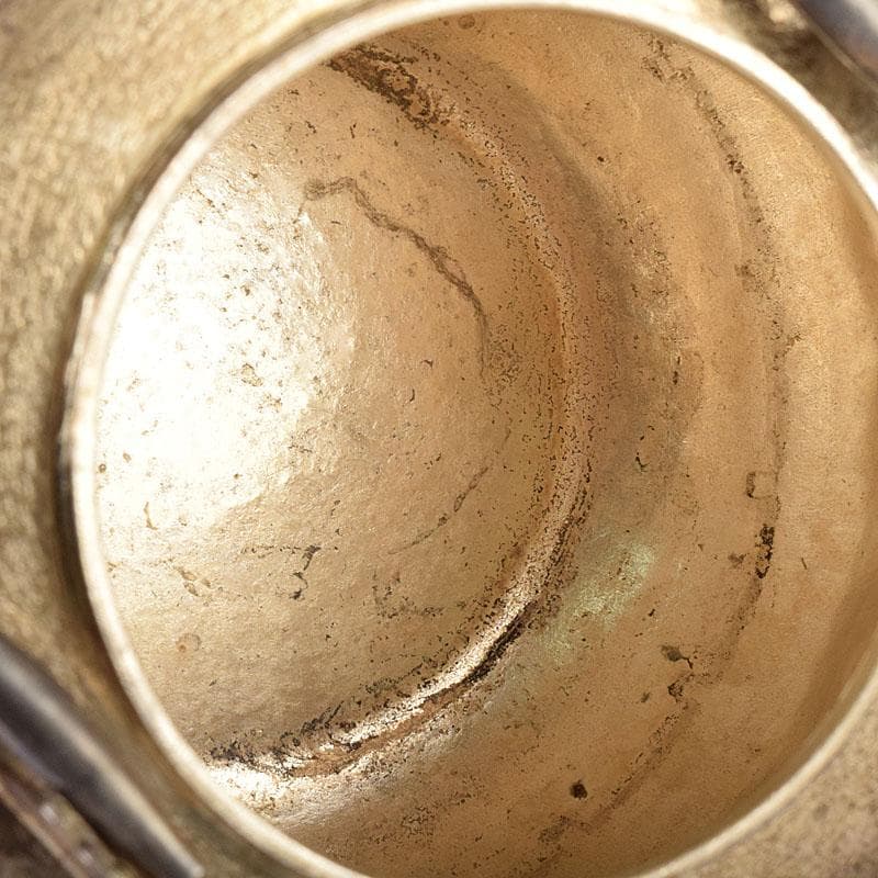 オオヤマレンゲ　煎茶道具　白銅いぶし銀　槌目　銀瓶　湯沸　V　R8196