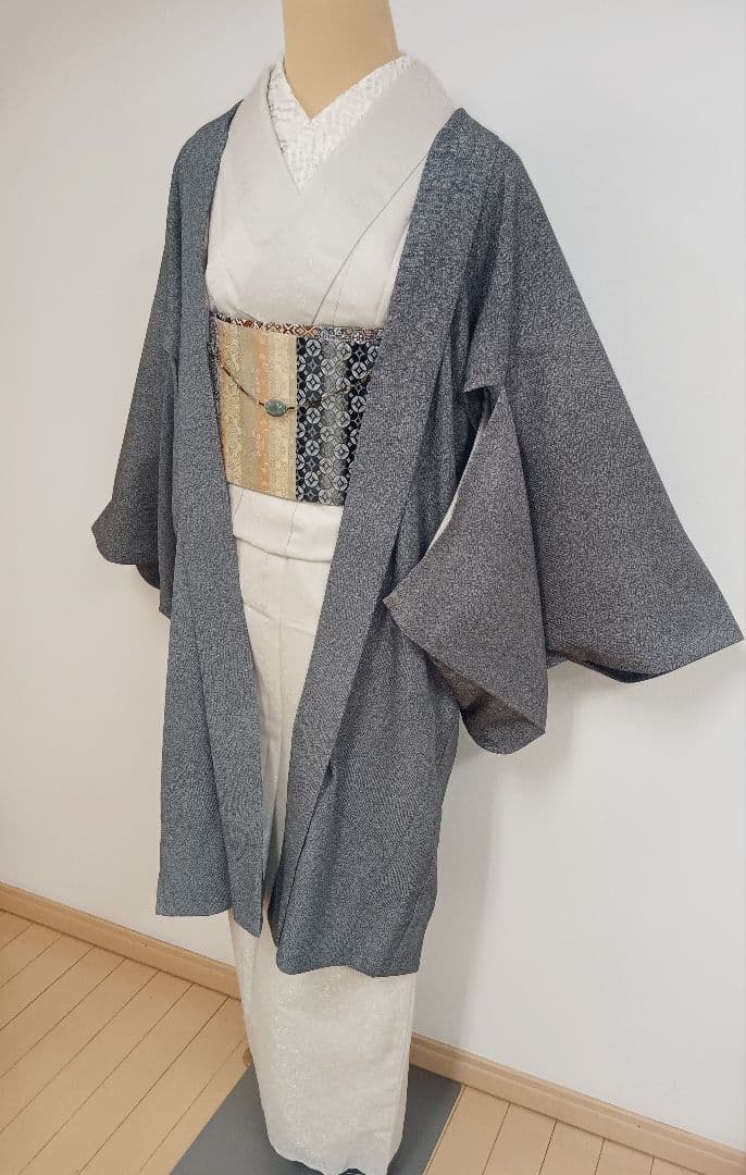 洗える色無地　花唐草地紋　ジャガード織　Lサイズ