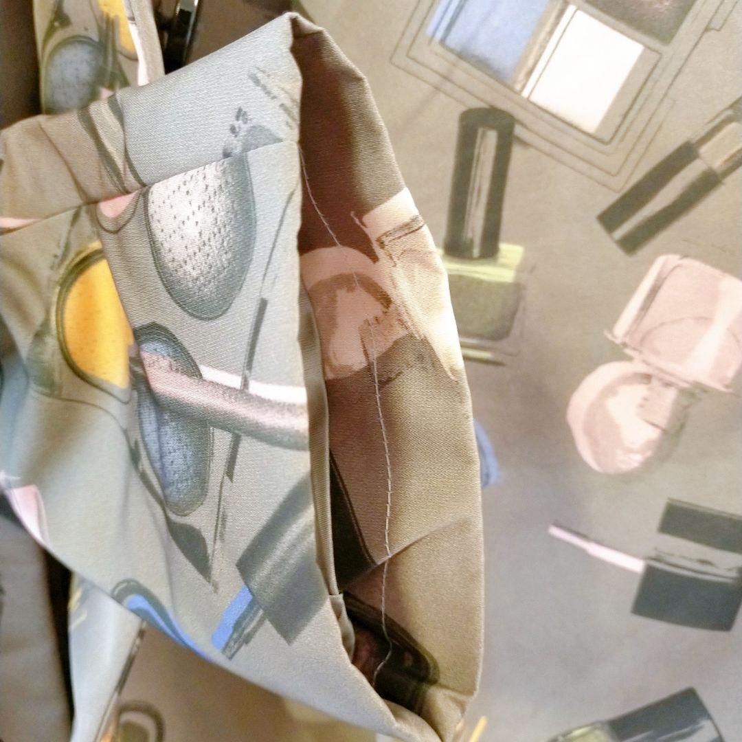 MOSCHINO モスキーノ　メイクプリントロングコート グレー　ラビットファー