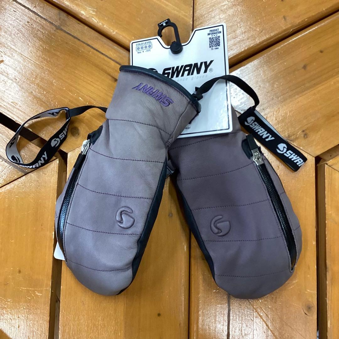 【日焼けあり】　グローブ　レザー　SWANY　レディース　スノーボード　S