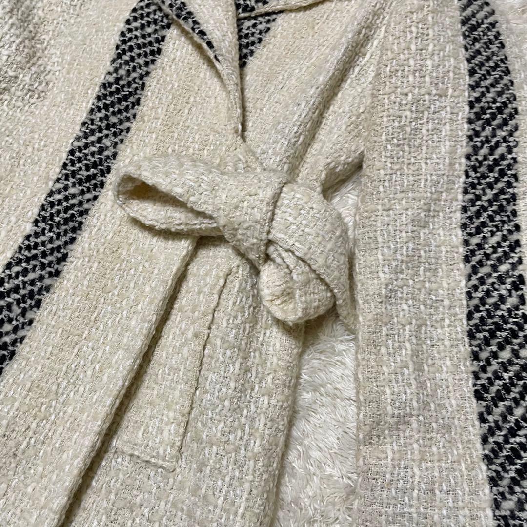 完売品‼️VALENTINO ROMA ツイードロングコート　チェック　ストライプ