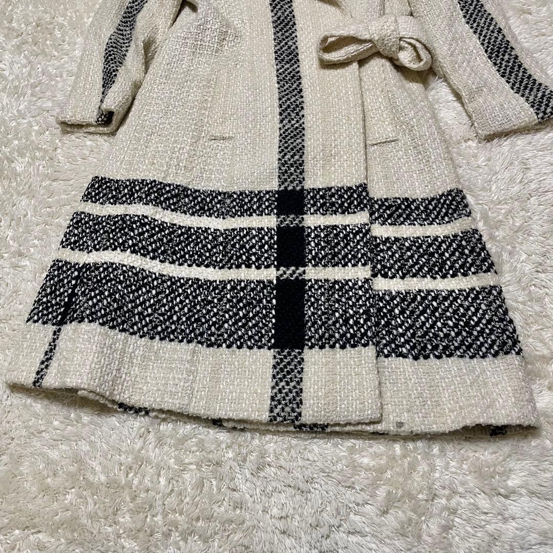 完売品‼️VALENTINO ROMA ツイードロングコート　チェック　ストライプ