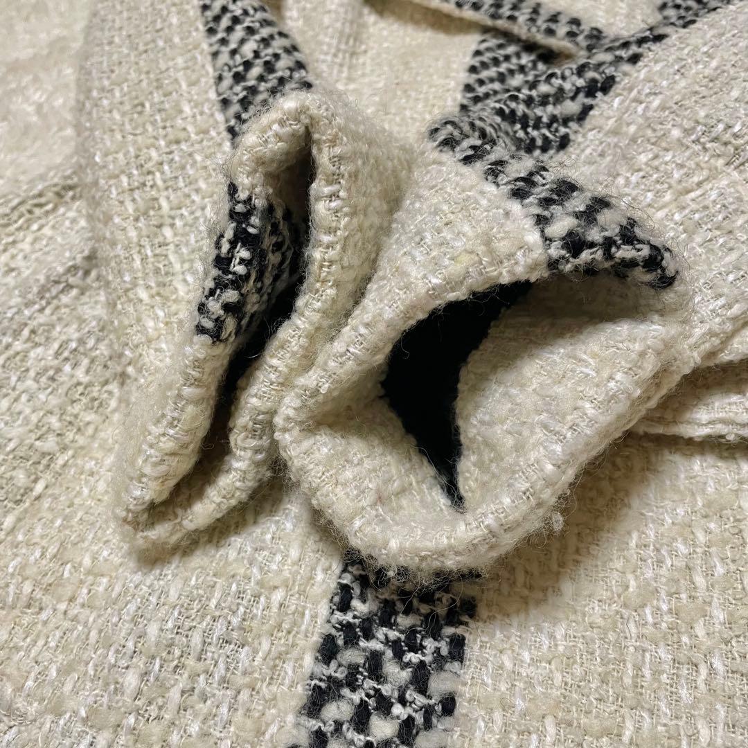 完売品‼️VALENTINO ROMA ツイードロングコート　チェック　ストライプ